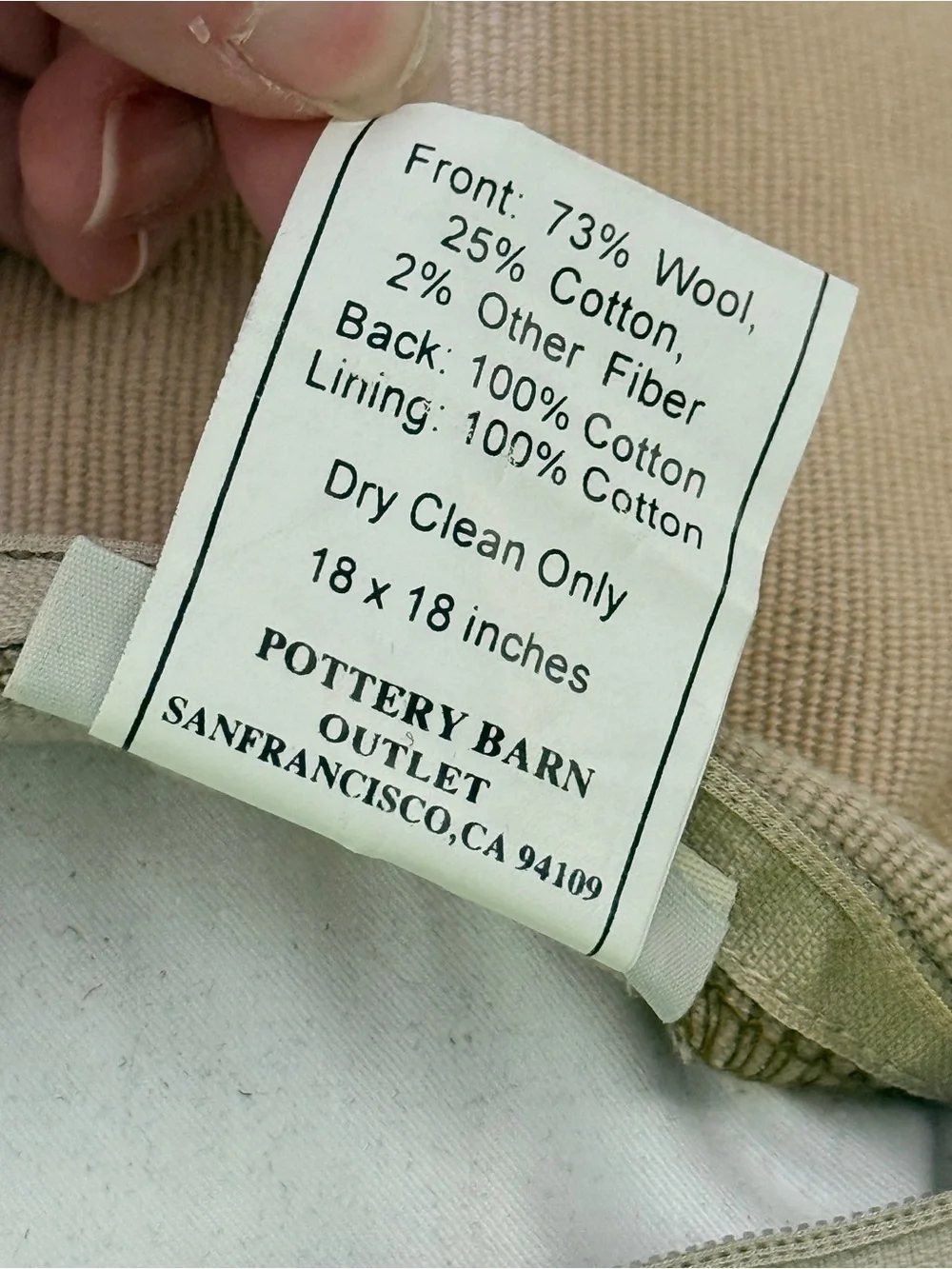 Pottery Barn Square Dhurrie Rug Accent Pillow